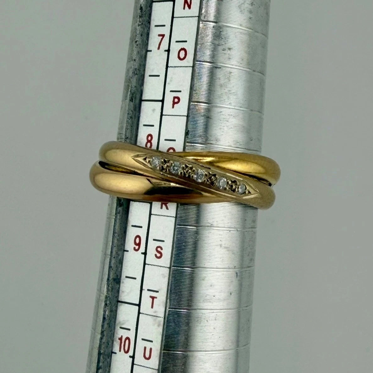 18ct Gold Diamond Trinity Ring, Size Q1/2 Hallmarked, 7.9g