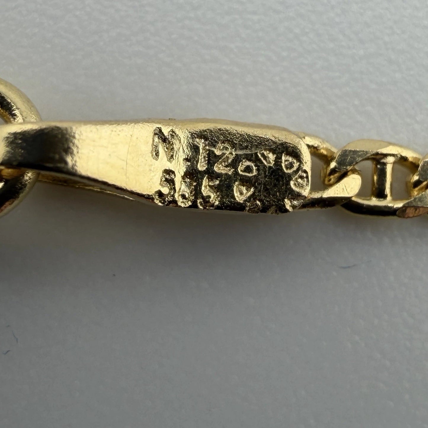 14ct Gold Dolphin Necklace on Fancy Link Chain, 17in L, 9.8g