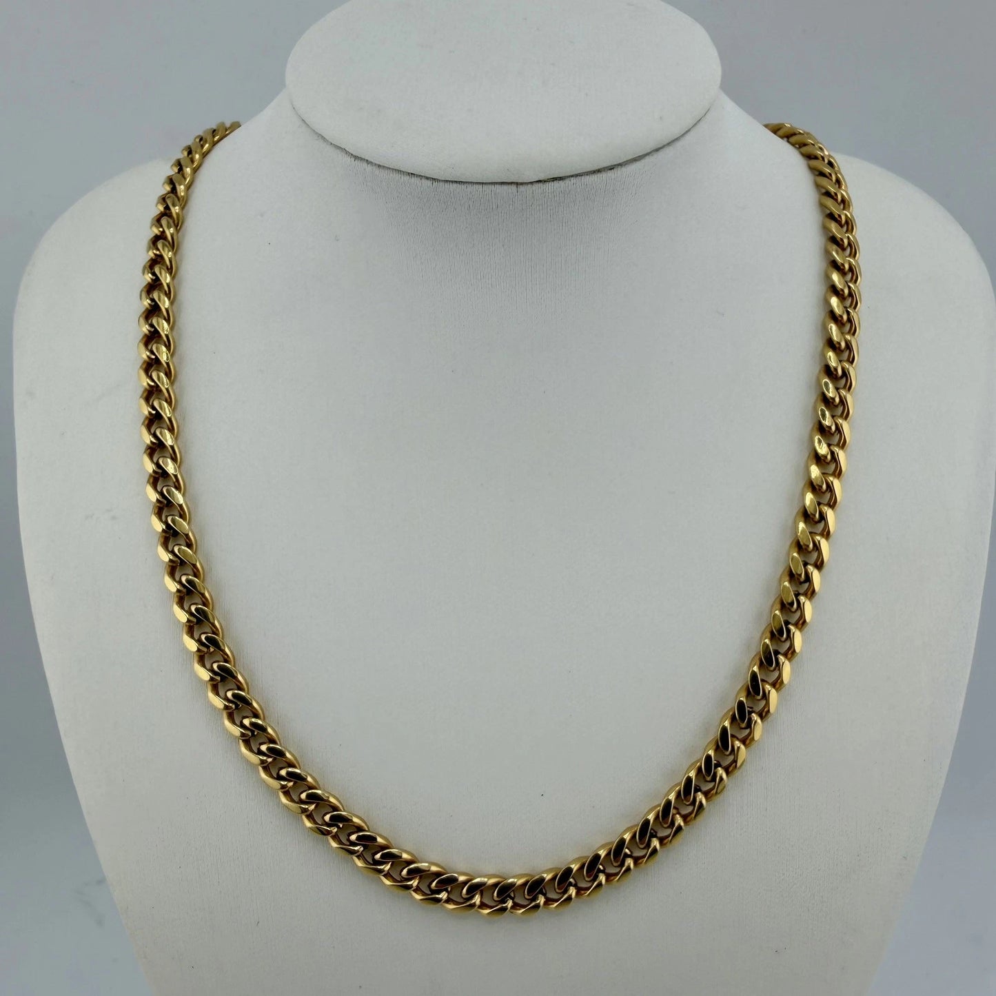 9ct Curb Chain, 5mm Wide, 16.5in Long, Hallmarked 375, 27.1g