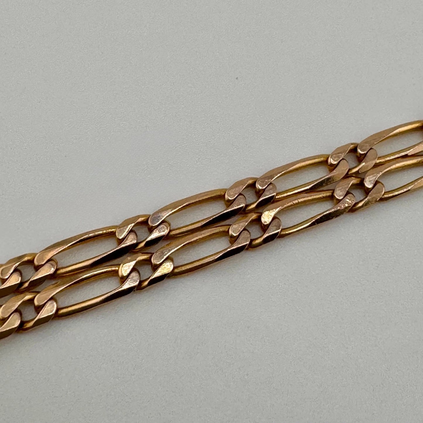 9ct Gold Figarro Chain, 17in L, 3mm W, 9.2g Stamped 375