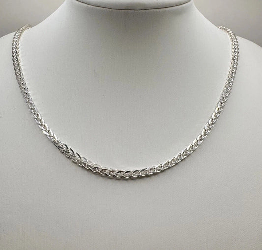 Solid Silver Lady's Franco Chain 2.5mm Thick, 50cm and 11g 925 Hallmarked