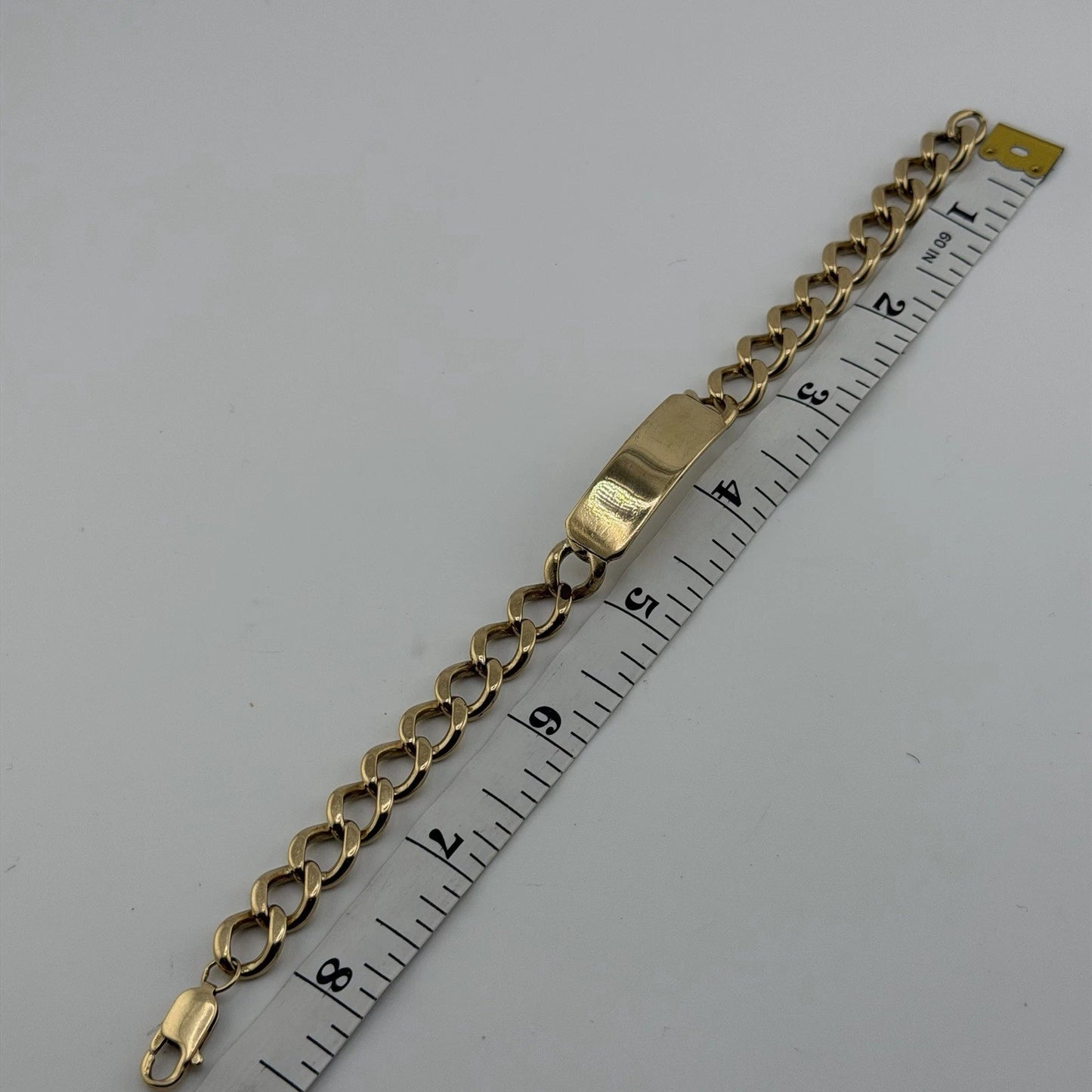 9ct Gold Curb ID Bracelet, 8.75in L, 11mm W, Hallmarked 34.4g