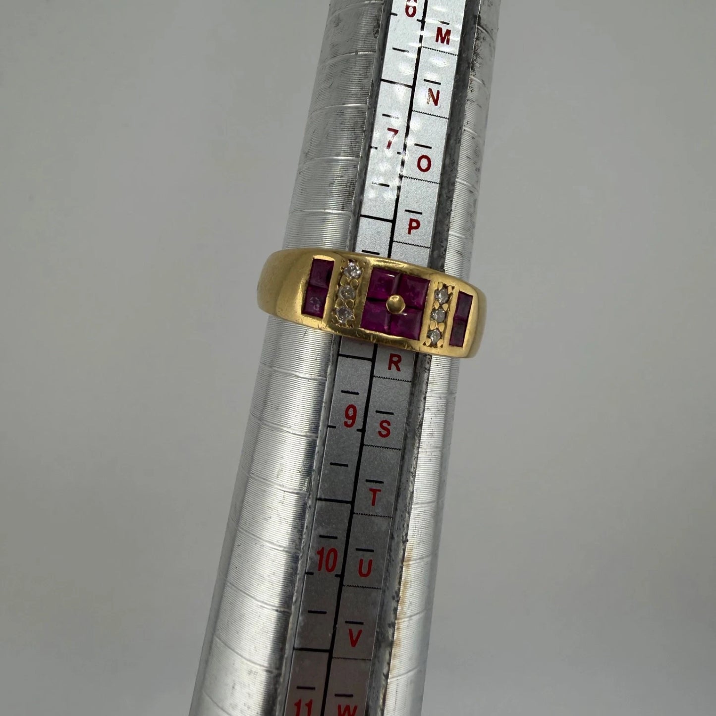 18ct Gold Ruby and Diamond Ring, Size Q, Stamped 750