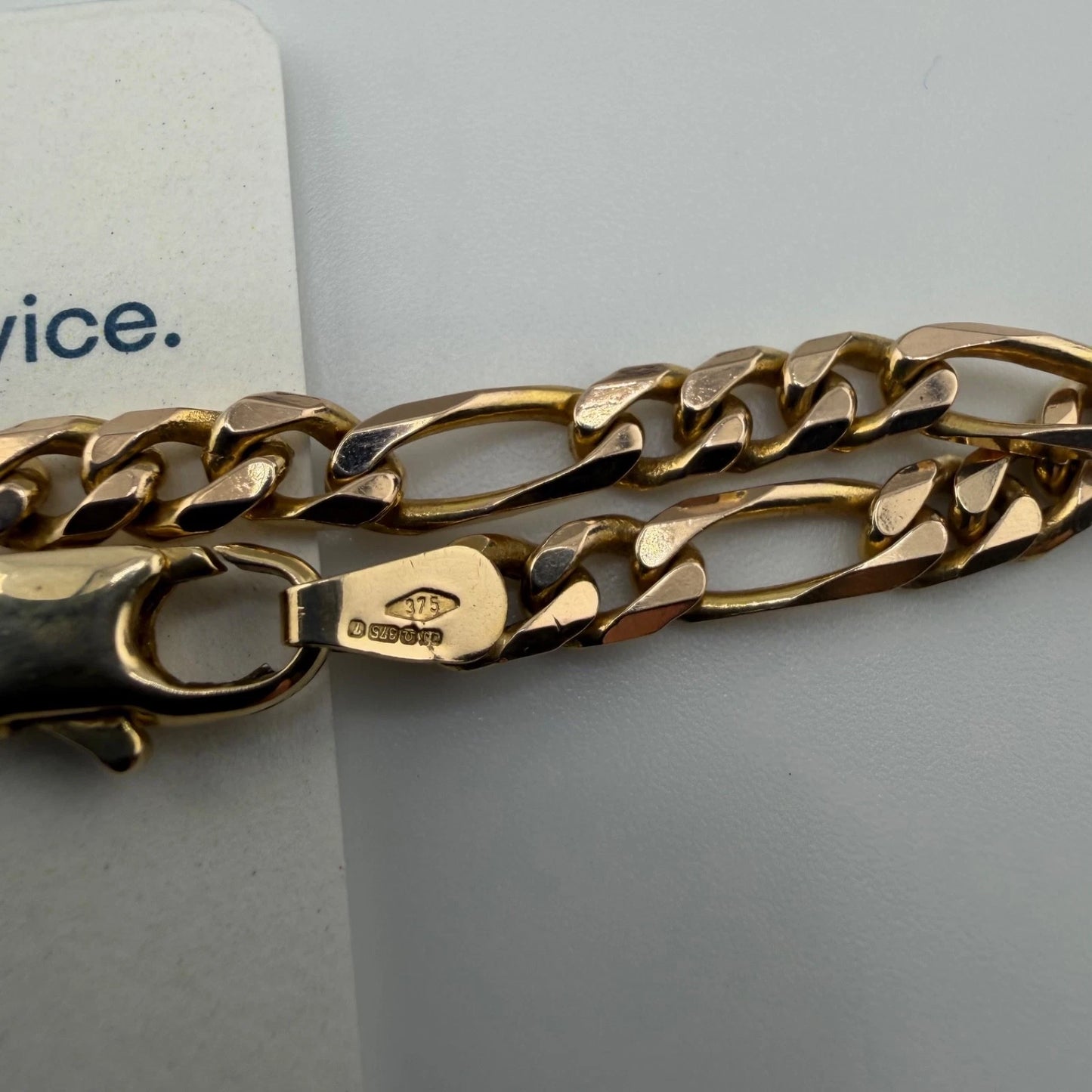 9ct Gold Figaro Chain, 4.1mm W, 18in L, Hallmarked 16.8g