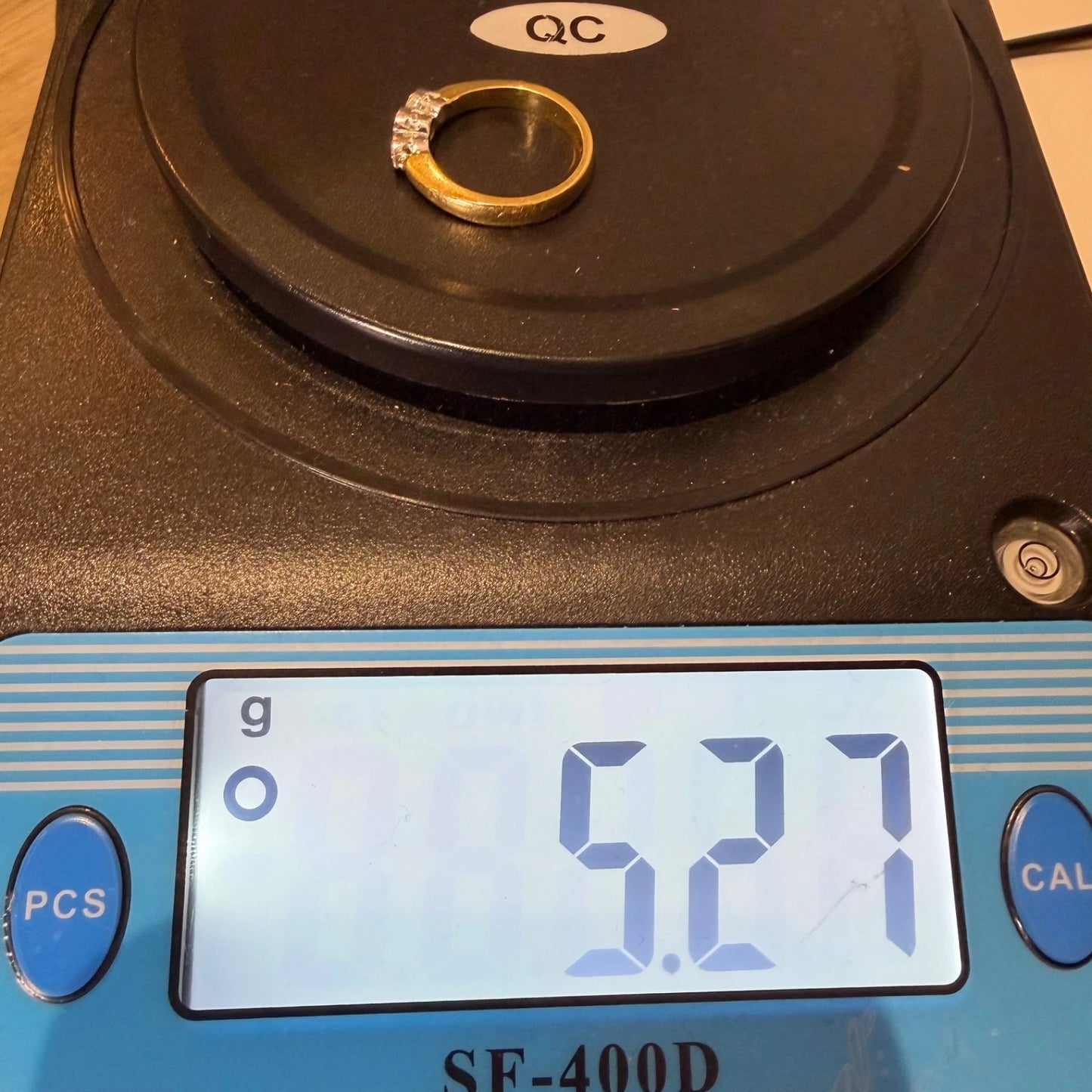 18ct Gold and Diamond Trilogy Ring, Size O, 5.3G Hallmarked