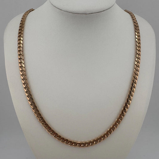 9ct Gold Cuban Link Curb Chain, 5mm W, 22in L, UK Hallmarks, 33.9g