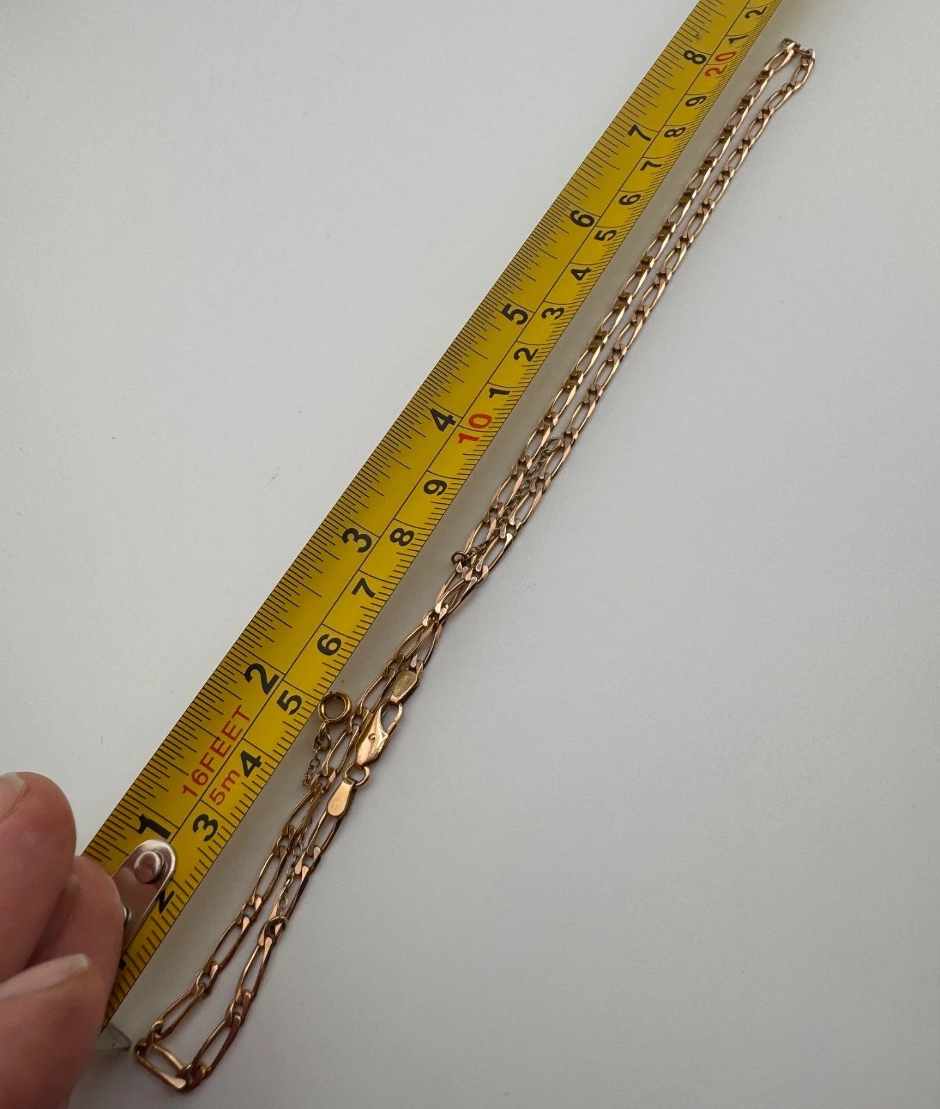 9ct Gold Figarro Chain, 17in L, 3mm W, 9.2g Stamped 375