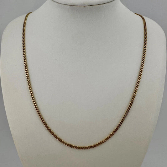 14ct Ladies Curb Chain, 2.2mm W, 17in L, 5.85g Stamped 585