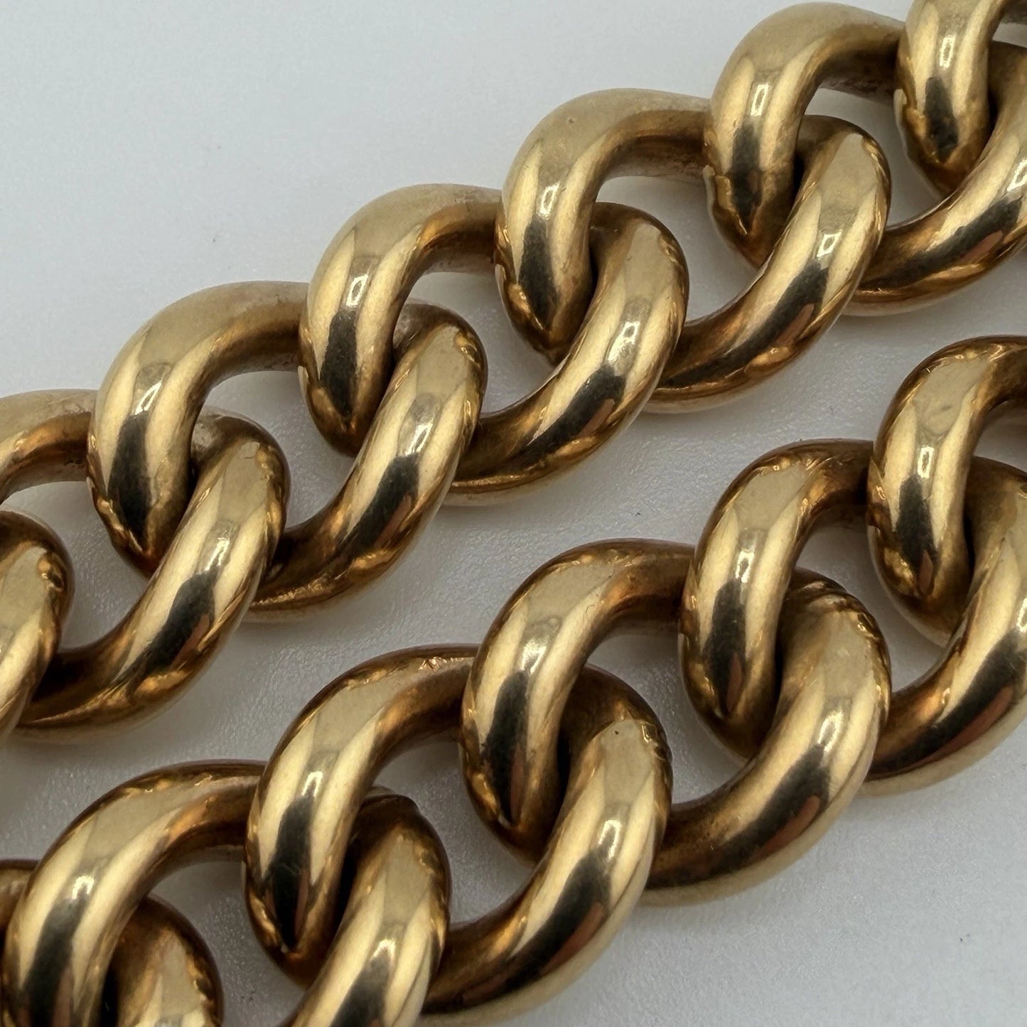 9ct Curb Bracelet, Heavy, Hallmarked, 7in L, 12mm W, 65g Heart Padlock Clasp