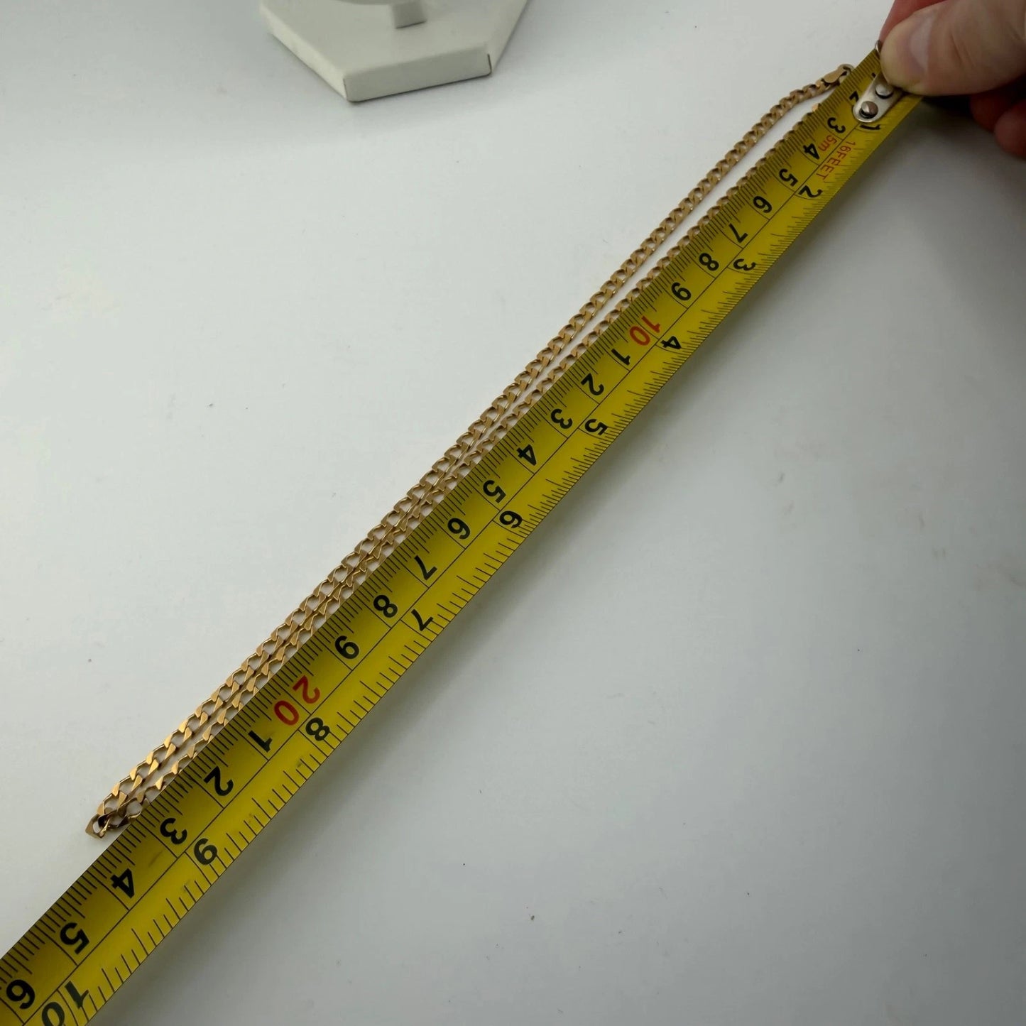 9ct Gold Curb Chain, 3.2mm W, 19in L, Hallmarked 12.2g