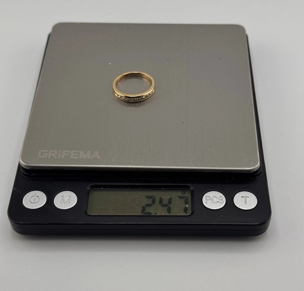 14ct Gold and Diamond 1/2 Eternity Ring, 0.3ct, Size M1/2, Hallmarked 2.5g