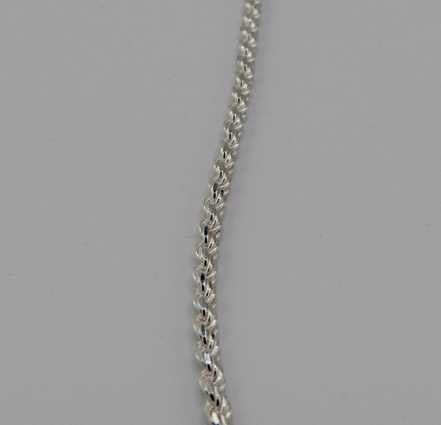 Sterling Silver 2.5mm Wide Rope Chain, 23in Length, 16g Hallmarked