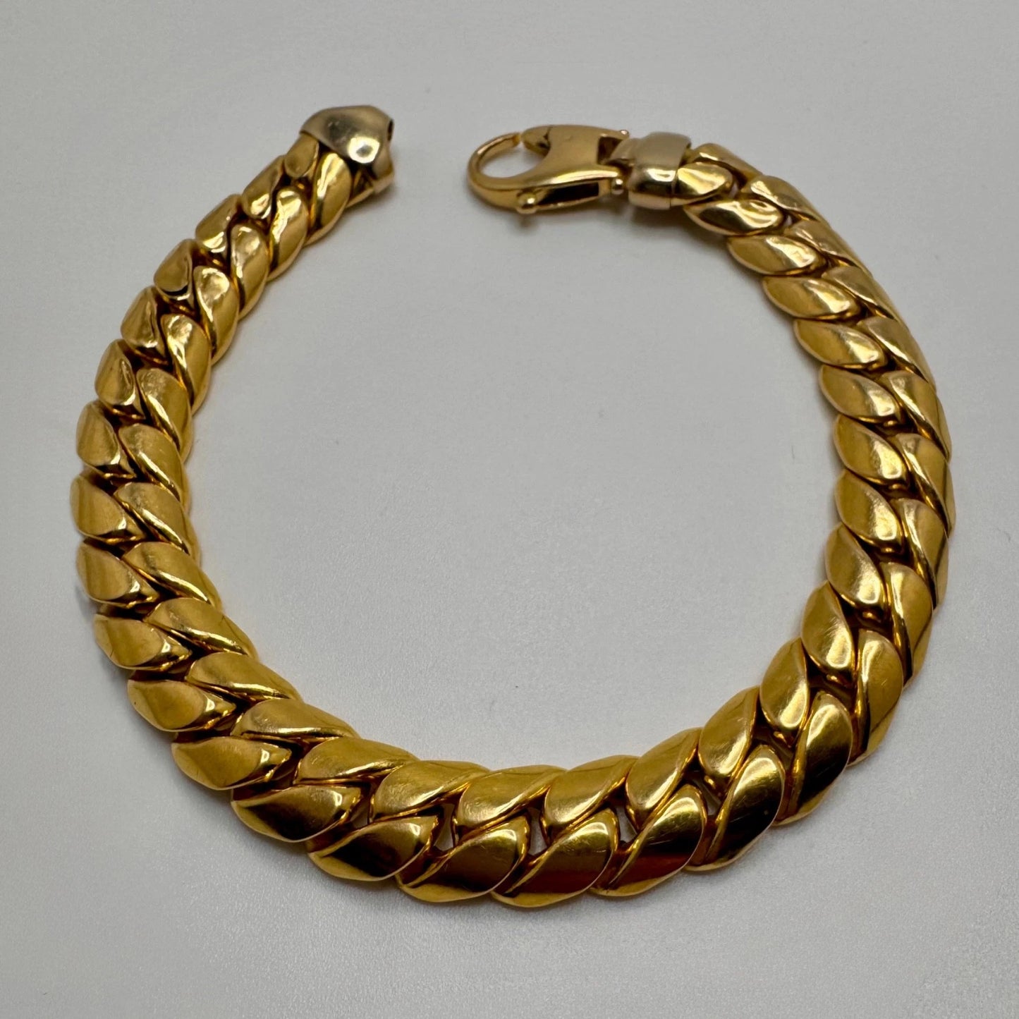 18ct Gold Cuban Links Bracelet, 9.2mm Wide, 8in Long, 23g