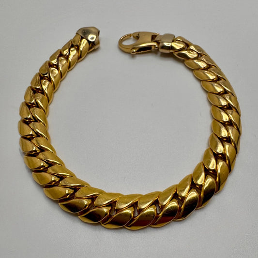 18ct Gold Cuban Links Bracelet, 9.2mm Wide, 8in Long, 23g