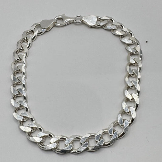 Men's Solid Silver Curb Bracelet, 6mm Thick, 8in Length, 18g Hallmarked 925