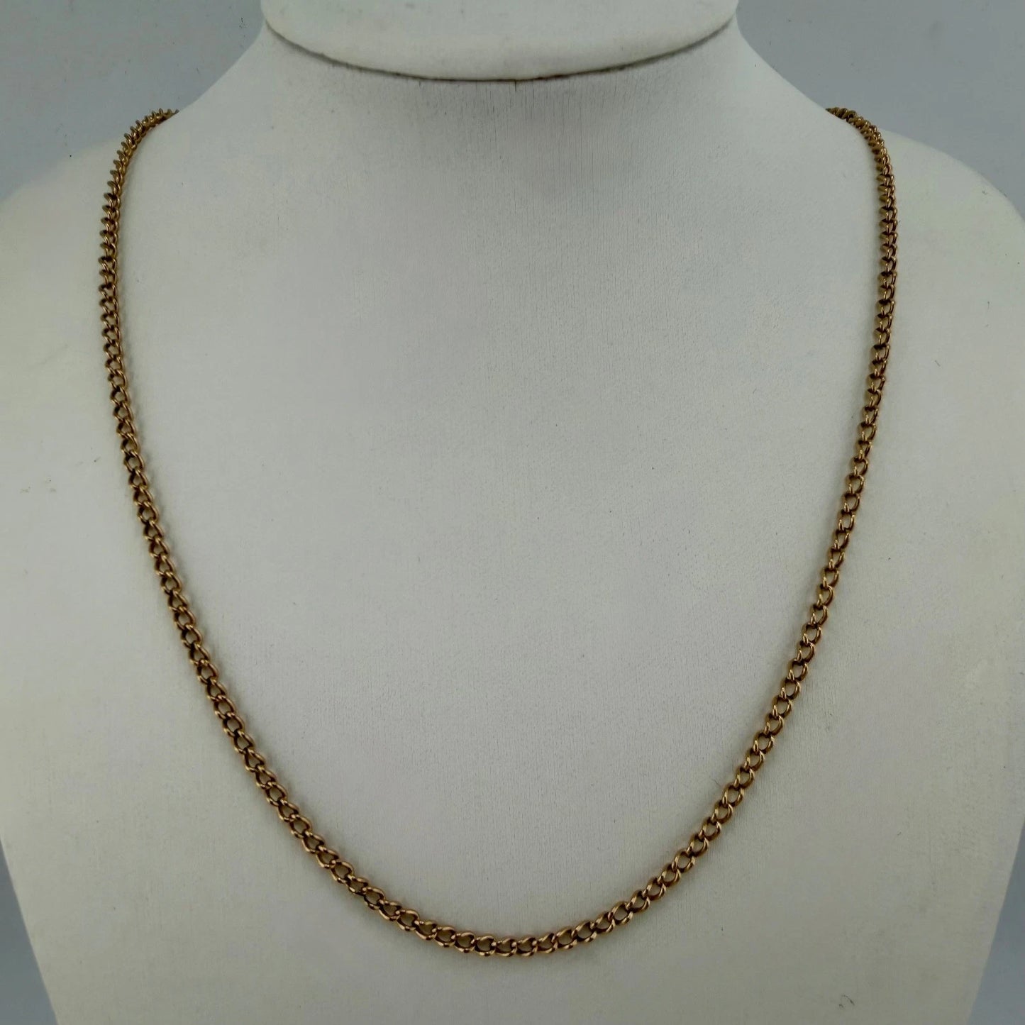 9ct Gold Curb Chain, 2.2mm W, 18in L, Stamped 9ct 5.2g