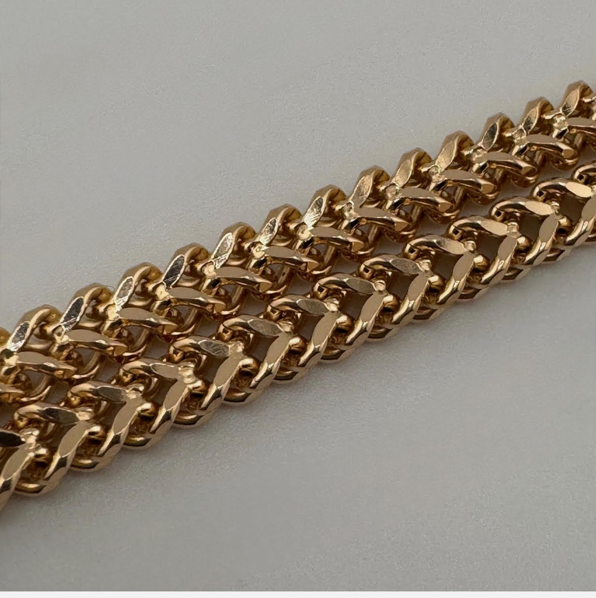 9ct Men's Franco Gold Chain 4.5mm Thick, Heavy, 24in and 40g 375 Hallmarked