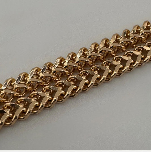 9ct Men's Franco Gold Chain 4.5mm Thick, Heavy, 24in and 40g 375 Hallmarked